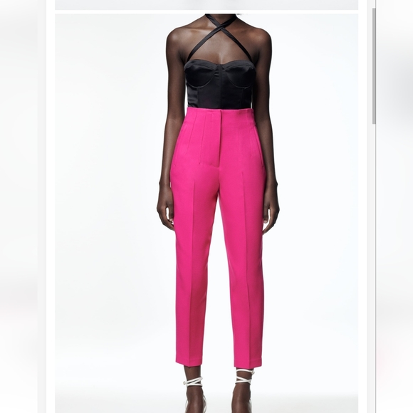 Zara Pants - Zara Hight-Waisted Pink Pants Bloggers Favorite
